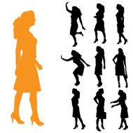 Vector silhouette of businesswoman N130