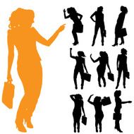 Vector silhouette of businesswoman N131