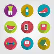 Modern fitness and health life stale icon Loss weight motive