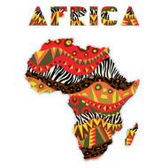 Ornate Africa Continent With Art Title