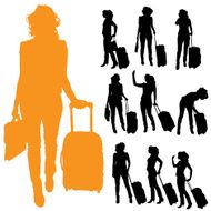 Vector silhouette of businesswoman N132