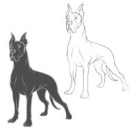 Vector drawing of dog