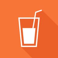 Glass with straw modern flat icon vector illustration drinking glass symbol