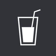 Glass with straw flat minimal icon vector illustration drink glass symbol