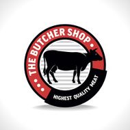 Butcher shop sign with silhouette of cow