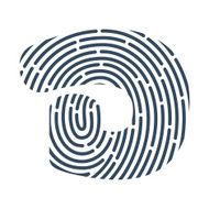 D letter line logo Vector fingerprint design