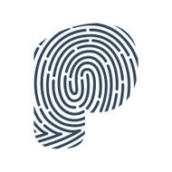 P letter line logo Vector fingerprint design
