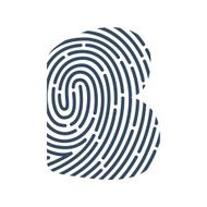 B letter line logo Vector fingerprint design
