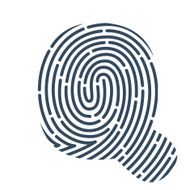 Q letter line logo Vector fingerprint design