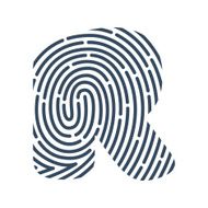 R letter line logo Vector fingerprint design