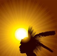 American Indian and Sun Burst