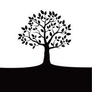 Black vector Tree on white Background