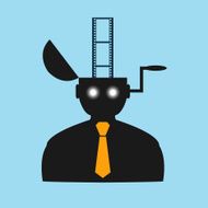 Abstract flat icon man watching movies eps N4