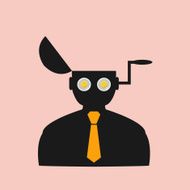 Abstract flat icon man watching movies eps N5