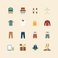 vector web flat icons set - man clothing store collection N2