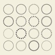 Set of circle border decorative symbol patterns and design elements N2