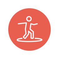 Surfing board thin line icon