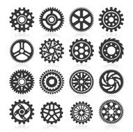 Set of gear icons