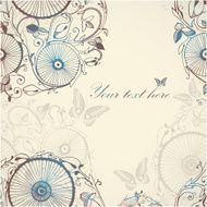 Vector card design with delicate flower ornament N2