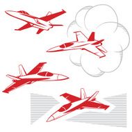 Silhouettes of F A-18 Hornet