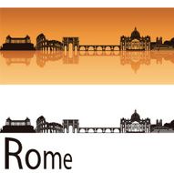 Rome skyline in orange background