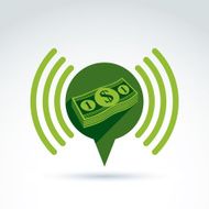 Financial information and advertising money theme icon vector