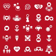 Love theme vector icons set conceptual romantic symbols N2