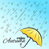 Enjoy autumn under umbrella