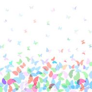 card design Colorful spring background with butterflies on white background N2