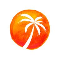 Silhouette Of Palm Trees Against The Sun Vector N4