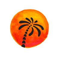 Silhouette Of Palm Trees Against The Sun Vector N5