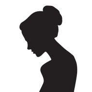 Vector beautiful woman silhouette in profile