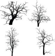 Vector sketch of dead trees