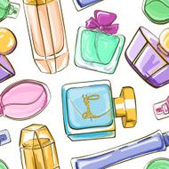 Seamless pattern of perfume bottles N2