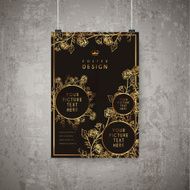 luxurious floral poster template design