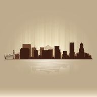 Portland Oregon brown skyline city silhouette