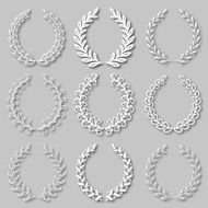 Set of vector laurel wreaths N2