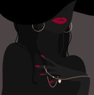 Girl silhouette with jewelry N2