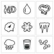 Various physical state of water icons set Vector Illustration N2