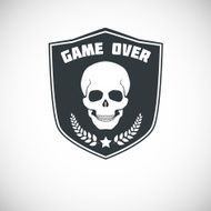 Game over symbol with skull