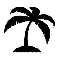 Vacation icon of a palm tree on an island