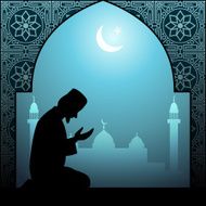 Muslim man praying illustration