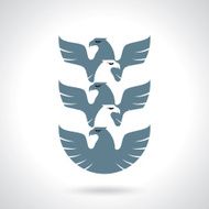 Graceful soaring eagle logo with outstretched wings N2