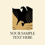 Graceful soaring eagle logo with outstretched wings N3