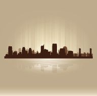 Sacramento California brown skyline city silhouette