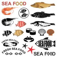 Set of sea food icons