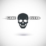 Game over symbol with skull N2