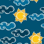 vector sky seamless pattern
