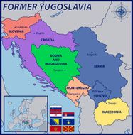 Map Location and Flags of the Former Yugoslavia N2