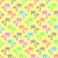Summer multicolor background Seamless Pattern with Coconut Palm Trees